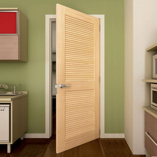 Traditional Louver Louver Solid Pine Unfinished Interior Door Slab