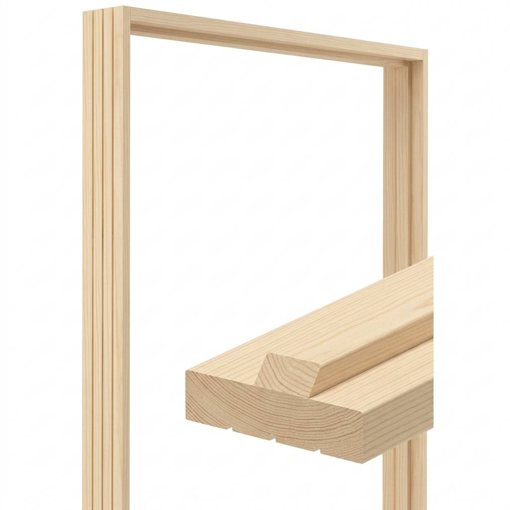 Jamb Kit Pine Wood with Two Jambs, One Header and Three Door Stops