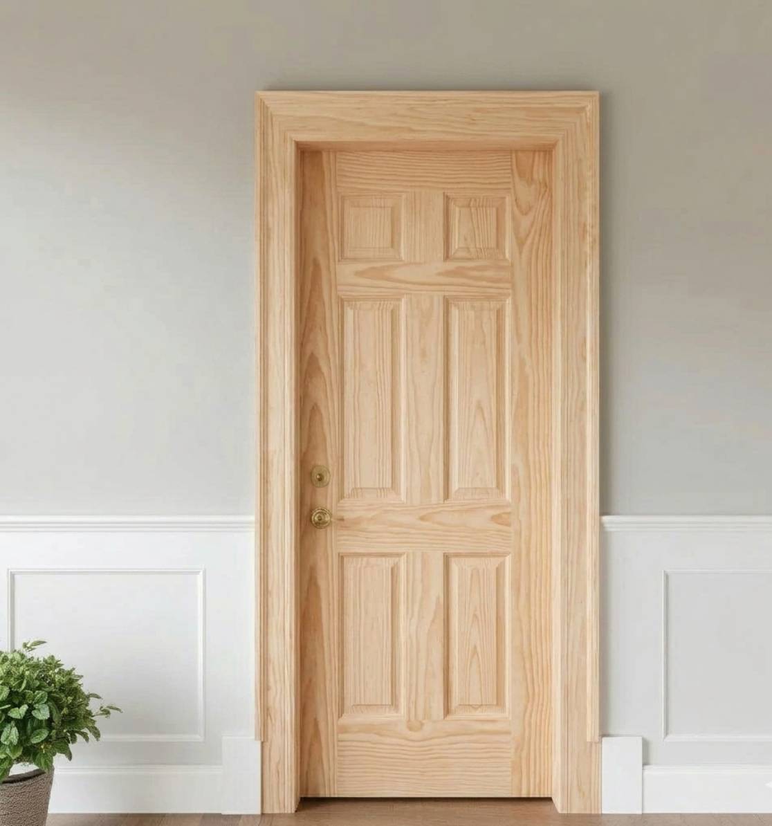Jamb Kit Pine Wood with Two Jambs, One Header and Three Door Stops