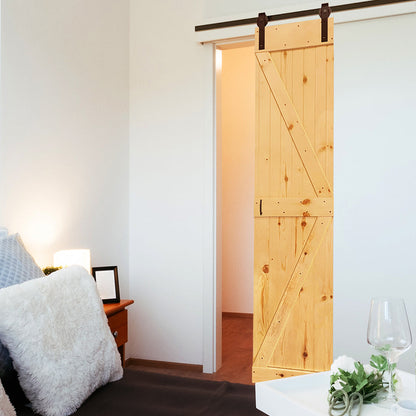 K-Bar Solid Pine Core Unfinished Interior Barn Door Slab DIY Kit