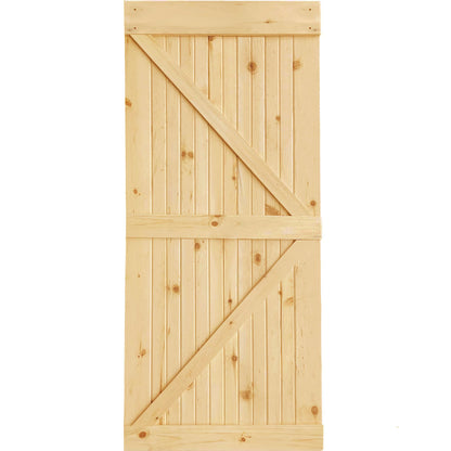K-Bar Solid Pine Core Unfinished Interior Barn Door Slab DIY Kit