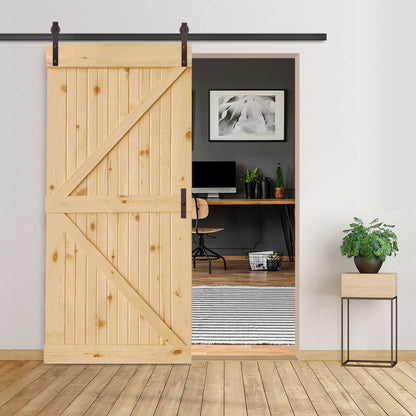 K-Bar Solid Pine Core Unfinished Interior Barn Door Slab DIY Kit