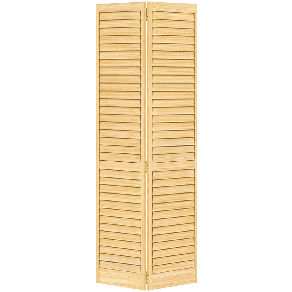 Plantation Louver Louver Solid Core Unfinished Wood Bi-fold Door