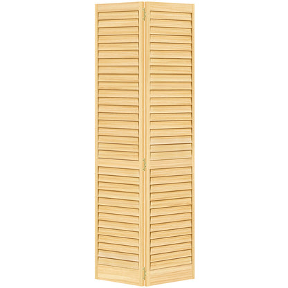 Plantation Louver Louver Solid Core Unfinished Wood Bi-fold Door