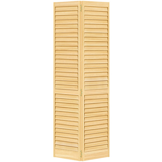 Plantation Louver Louver Solid Core Unfinished Wood Bi-fold Door