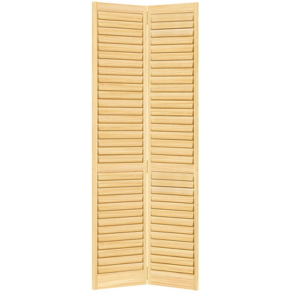 Plantation Louver Louver Solid Core Unfinished Wood Bi-fold Door