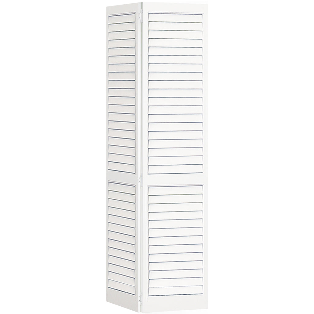 Plantation Louver Louver White Solid Pine Core Bi-fold Door