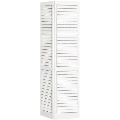 Plantation Louver Louver White Solid Pine Core Bi-fold Door