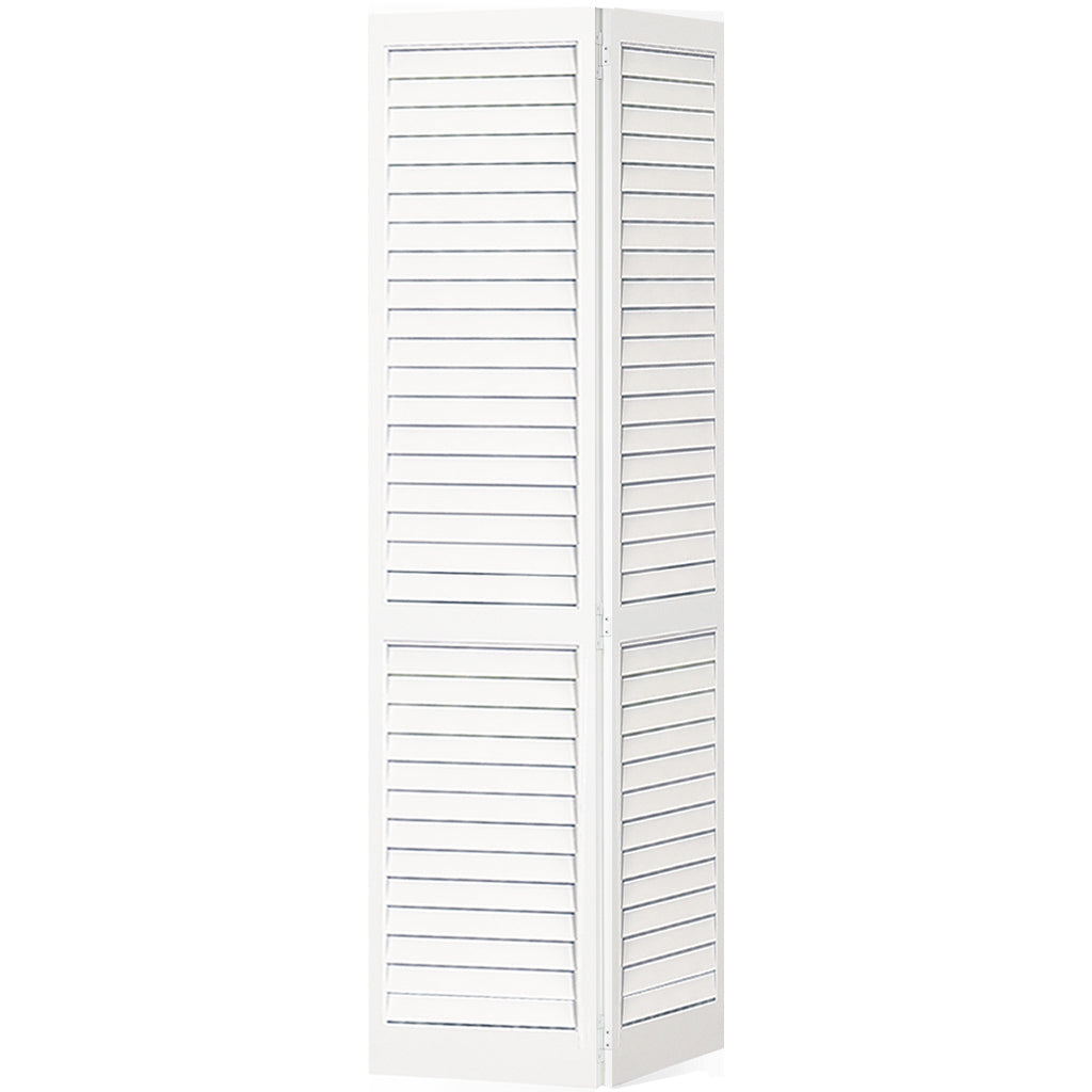 Plantation Louver Louver White Solid Pine Core Bi-fold Door