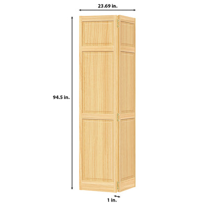 Traditional 6 Panel Clear Solid Core Unfinished Wood Bi-fold Door