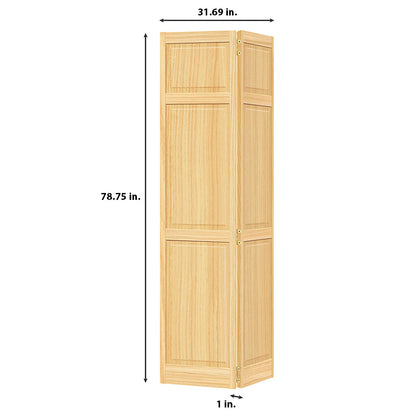 Traditional 6 Panel Clear Solid Core Unfinished Wood Bi-fold Door