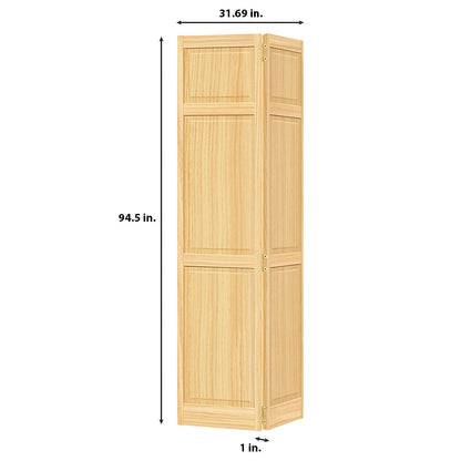 Traditional 6 Panel Clear Solid Core Unfinished Wood Bi-fold Door