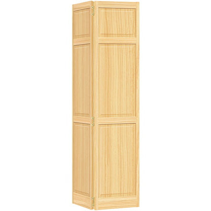 Traditional 6 Panel Clear Solid Core Unfinished Wood Bi-fold Door