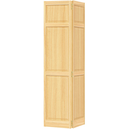 Traditional 6 Panel Clear Solid Core Unfinished Wood Bi-fold Door