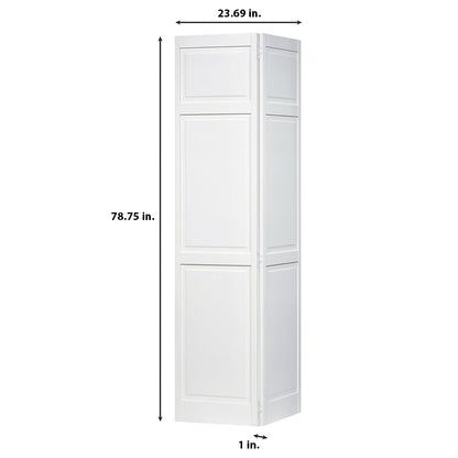 Traditional 6 Panel White Solid Pine Core Bi-fold Door