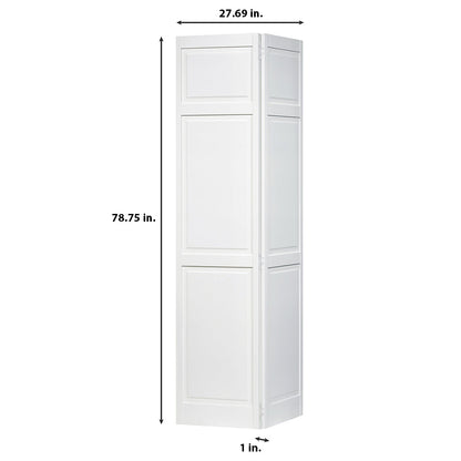 Traditional 6 Panel White Solid Pine Core Bi-fold Door