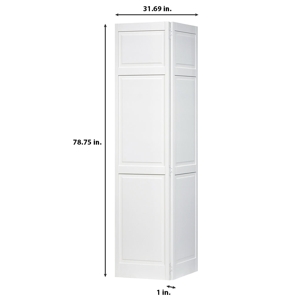 Traditional 6 Panel White Solid Pine Core Bi-fold Door