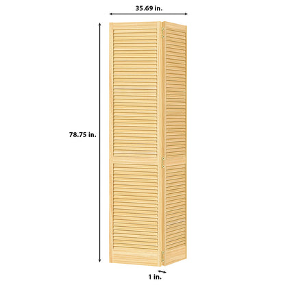 Traditional Louver Louver Solid Core Unfinished Wood Bi-fold Door
