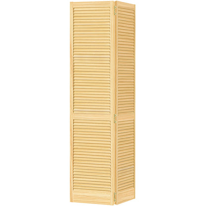 Traditional Louver Louver Solid Core Unfinished Wood Bi-fold Door