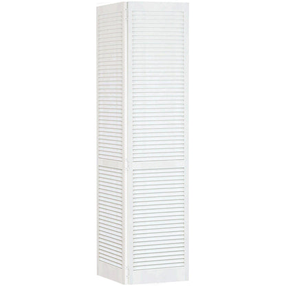 Traditional Louver Louver White Solid Core Wood Bi-fold Door
