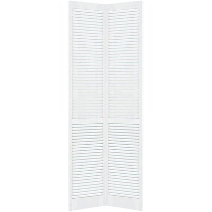 Traditional Louver Louver White Solid Core Wood Bi-fold Door