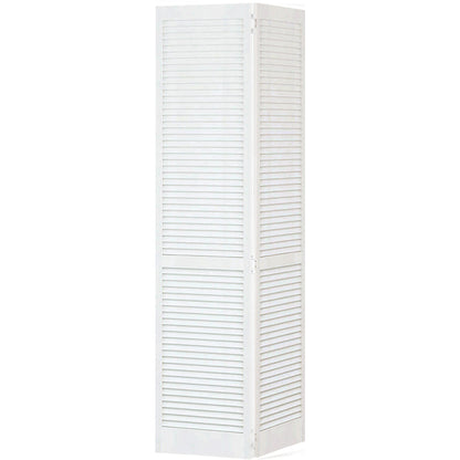 Traditional Louver Louver White Solid Core Wood Bi-fold Door