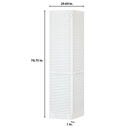 Traditional Louver Louver White Solid Core Wood Bi-fold Door