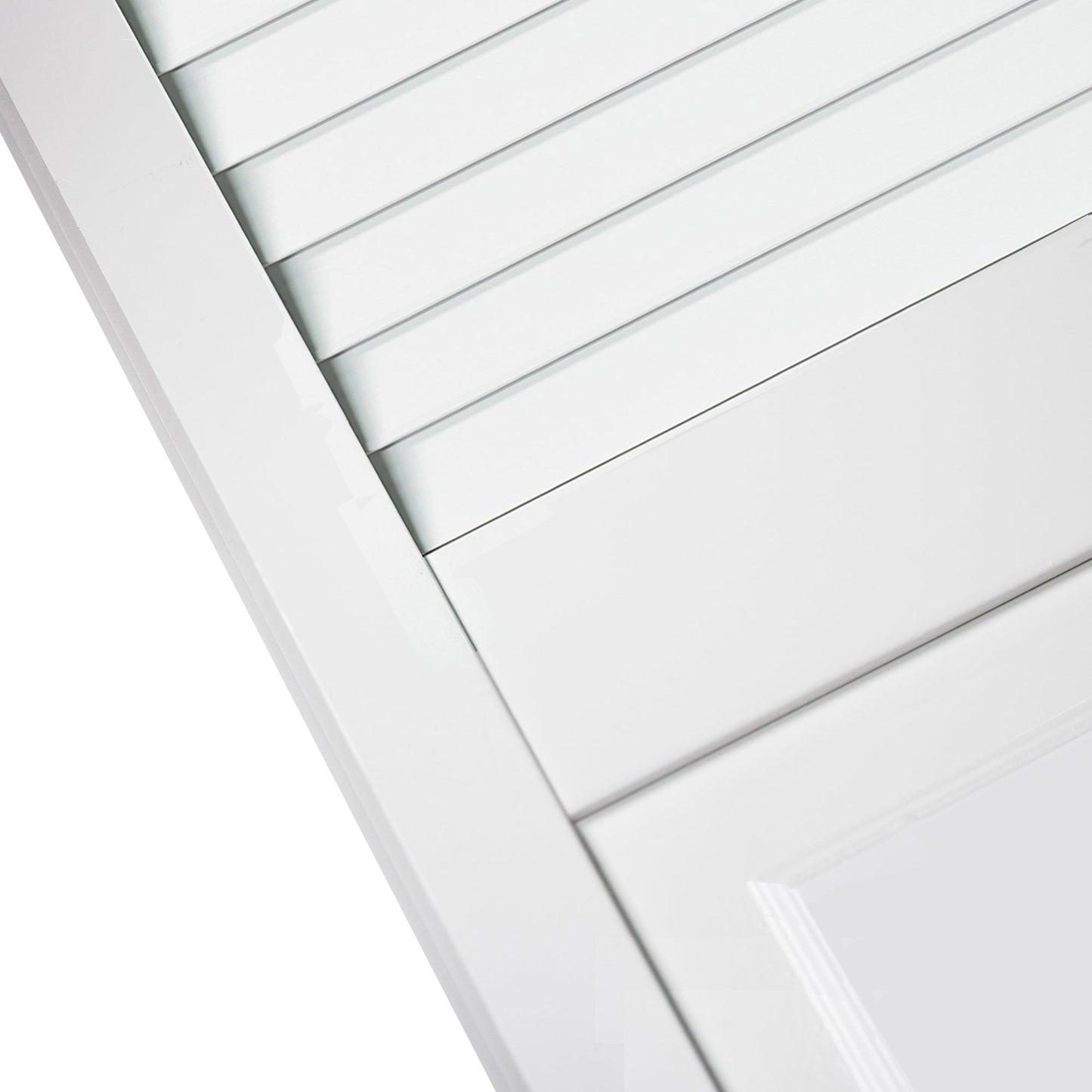 Traditional Louver Panel White Solid Core Wood Bi-fold Door