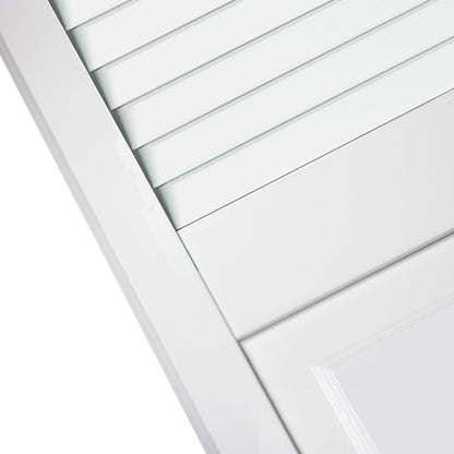 Traditional Louver Panel White Solid Core Wood Bi-fold Door