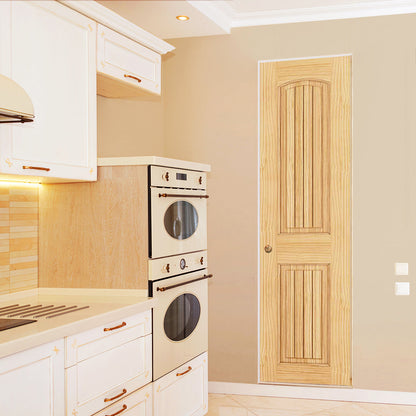 2-panel Colonial Solid Pine Unfinished Arch Top -Groves Interior Door Slab Lifestyle Picture