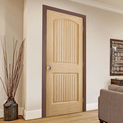 2-panel Colonial Solid Pine Unfinished Arch Top-Groves Interior Door Slab Lifestyle Picture
