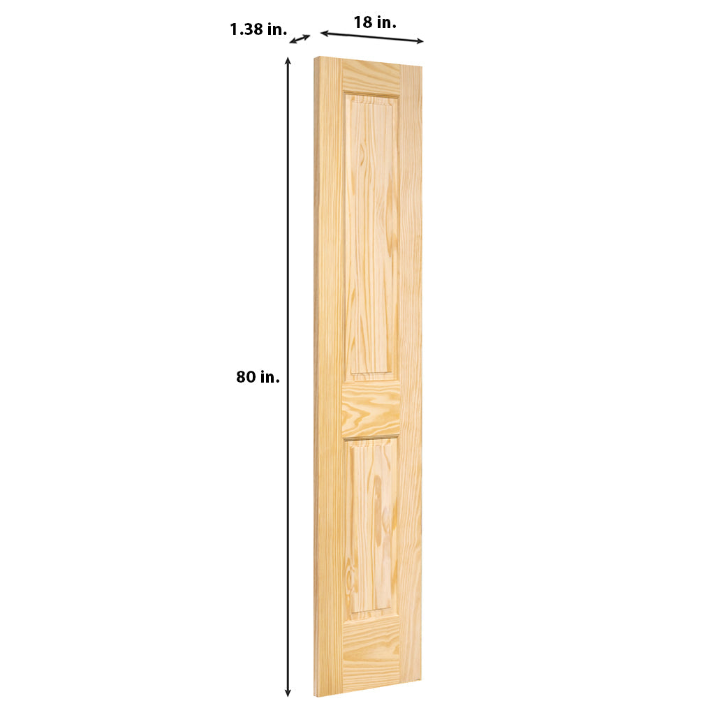 2-Panel Colonial Solid Pine Unfinished Interior Door Slab