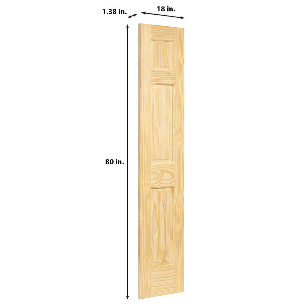 6-Panel Colonial Solid Pine Unfinished Interior Door Slab
