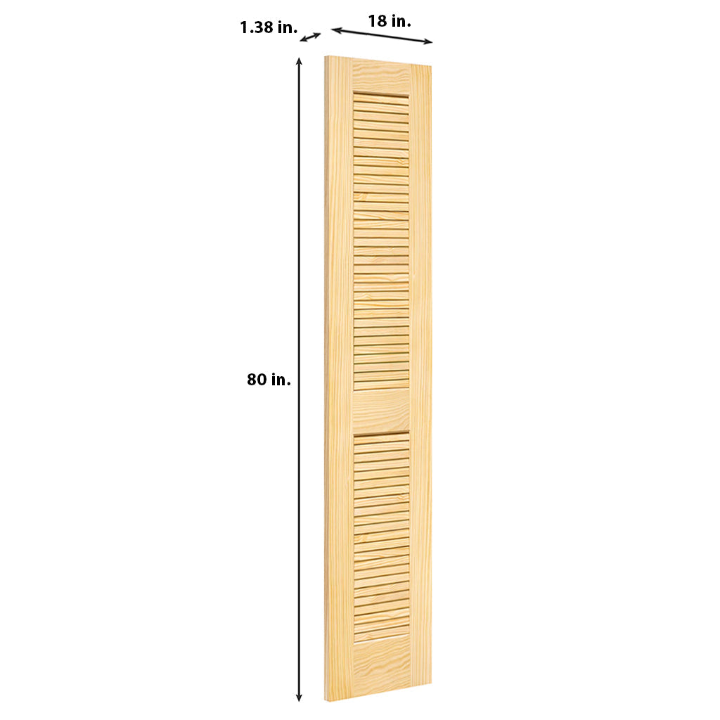 Traditional Louver Louver Solid Pine Unfinished Interior Door Slab