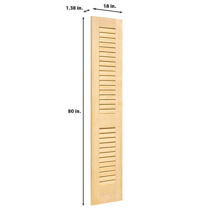Plantation Louver Louver Solid Pine Unfinished Interior Door Slab