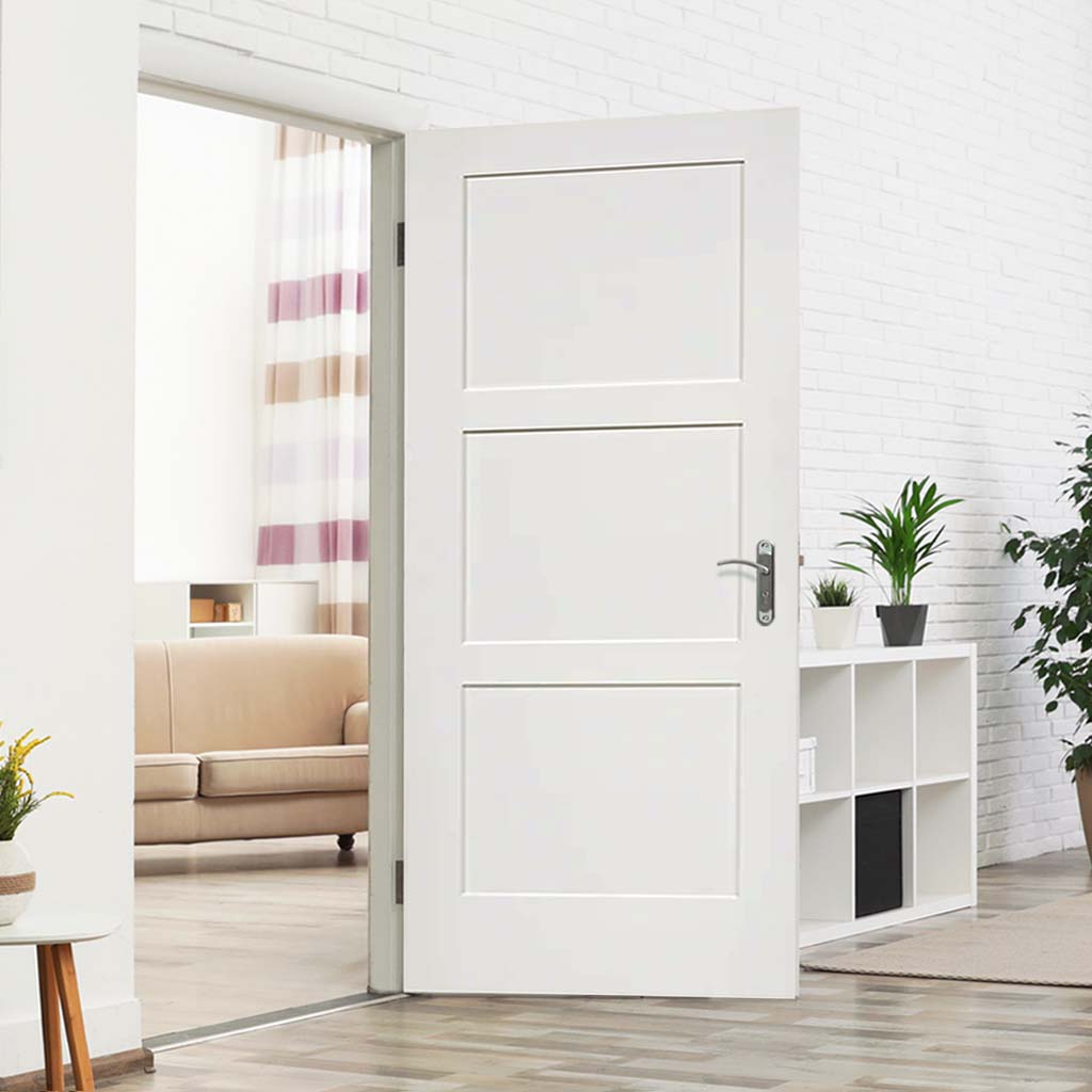 Shaker 3 Panel Solid Core White Interior Door Slab
