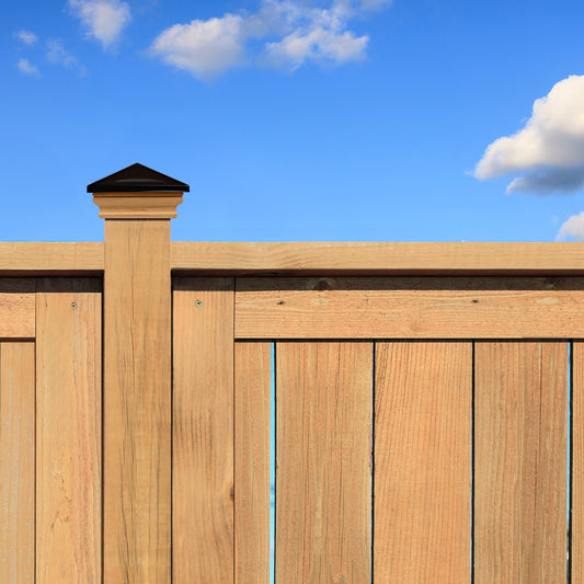 Cambridge Black Metal Top with Cedar Post Cap Slip Over Lifestyle Picture