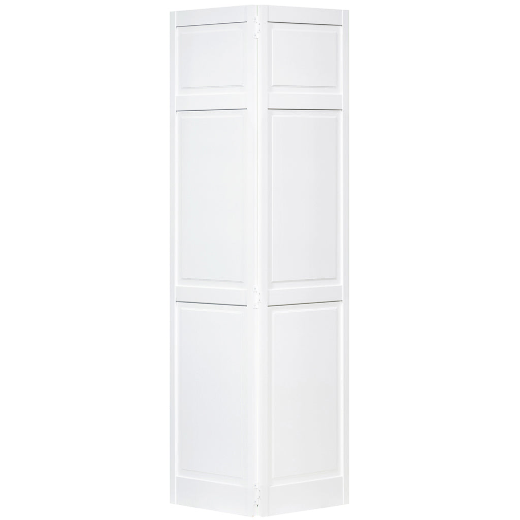 Traditional 6 Panel White Solid Pine Core Bi-fold Door