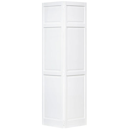 Traditional 6 Panel White Solid Pine Core Bi-fold Door