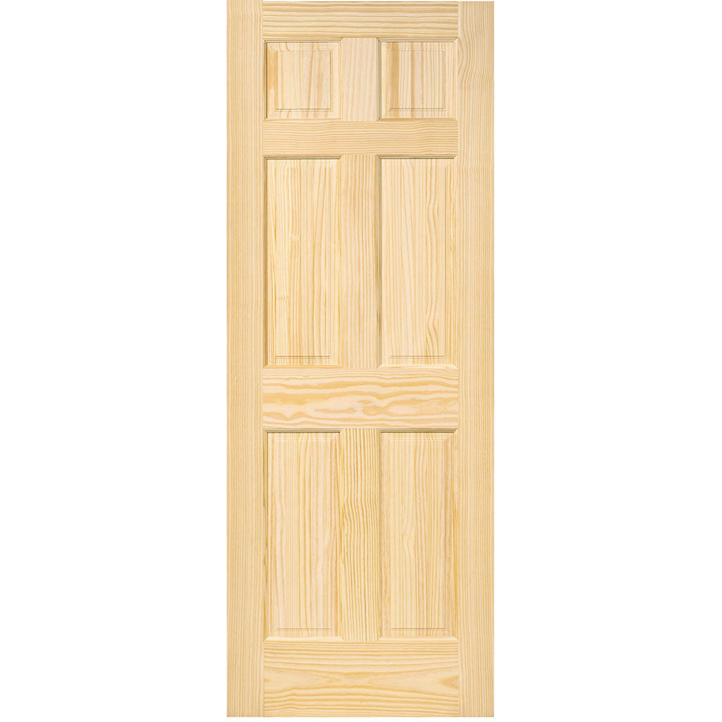 6-Panel Colonial Solid Pine Unfinished Interior Door Slab