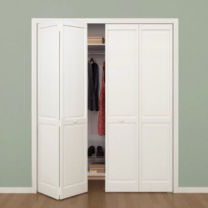 Traditional 4 Panel White Solid Pine Core Bi-fold Door