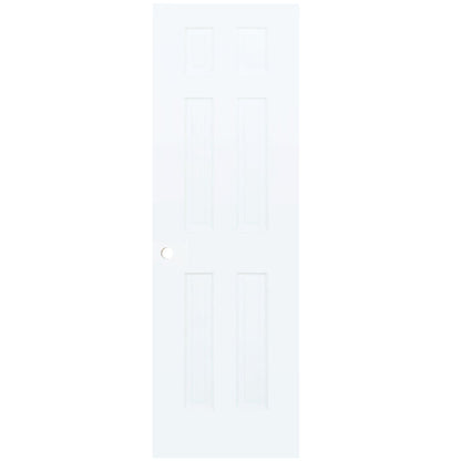 6-Panel Colonial White Interior Door Slab with Bore Hole