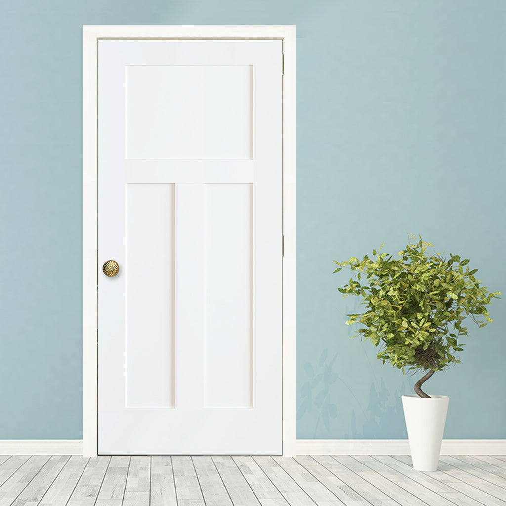 Shaker 1+2 Panel Solid Core White Interior Door Slab