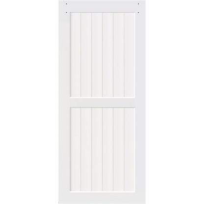 2-Panel White Solid Pine Core Interior Barn Door Slab