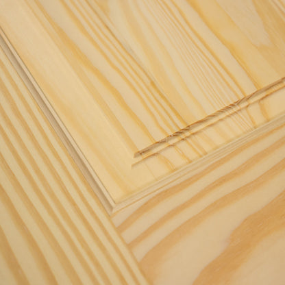 6-Panel Colonial Solid Pine Unfinished Interior Door Slab Closeup