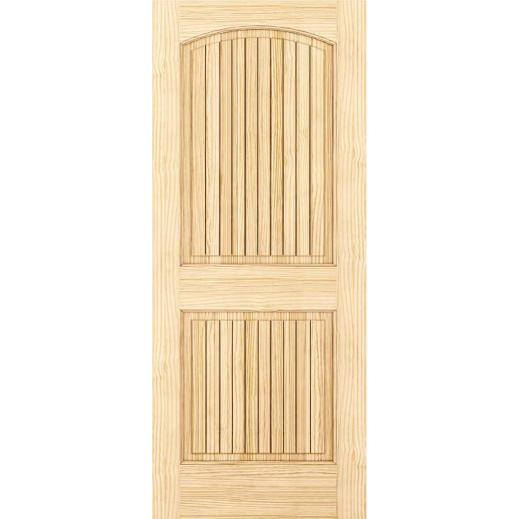 2-panel Colonial Solid Pine Unfinished Arch Top  -Groves Interior Door Slab