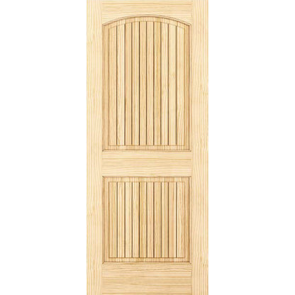 2-panel Colonial Solid Pine Unfinished Arch Top  -Groves Interior Door Slab