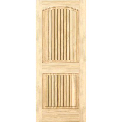 2-panel Colonial Solid Pine Unfinished Arch Top  -Groves Interior Door Slab