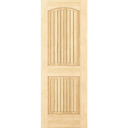 2-panel Colonial Solid Pine Unfinished Arch Top -Groves Interior Door Slab