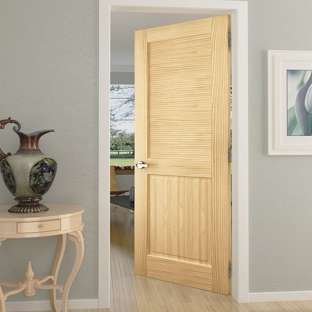 Traditional Louver Panel Solid Unfinished Pine Interior Door Slab